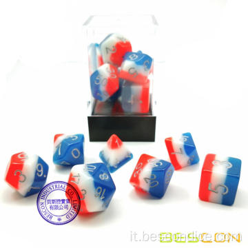 Bescon luminoso dadi poliedrici 7 pcs Set bacio francese e luce foresta, triplo tono luminoso da dadi a dadi in gioco in buio in buio,